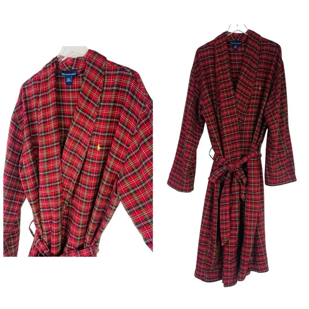 Polo Ralph Lauren Tartan Plaid Long Robe Size S/M